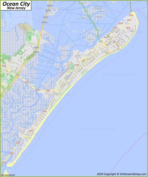 Detailed Satellite Map of Ocean City .